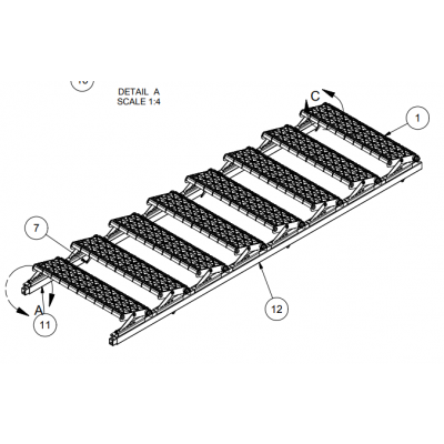 Tuff Built Adjustable 8 Step Wide Stair Section l15009