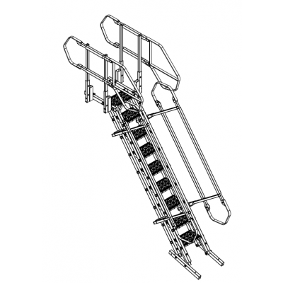 Tuff Built Para Stair Assembly Narrow, 8 Steps (handrails both sides). SKU# 15103