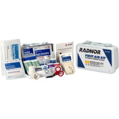 Radnor White Metal Portable Or Wall Mounted 10 Person First Aid Kit RAD64058050