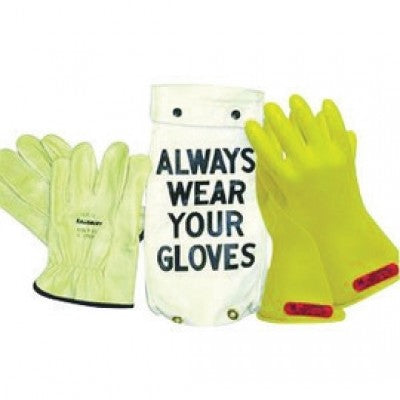 Salisbury Honeywell Yellow 11" Low Voltage Linesman Class 0 Gloves Kit W43GK011Y