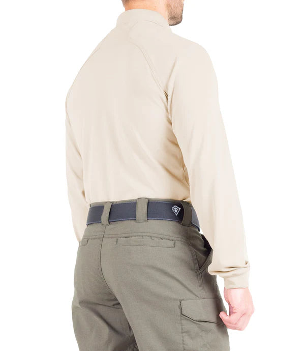 First Tactical- Men's V2 Pro Performance Long Sleeve Polo-Silver/Tan