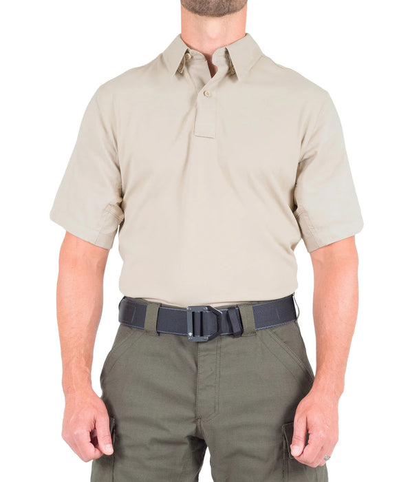 First Tactical - Men's V2 Pro Performance Short Sleeve Polo-Silver/Tan