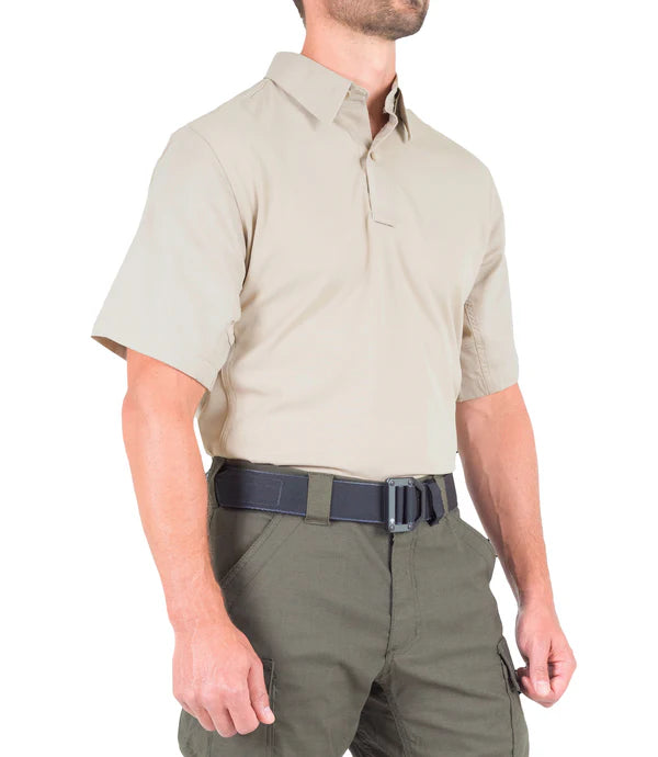 First Tactical - Men's V2 Pro Performance Short Sleeve Polo-Silver/Tan