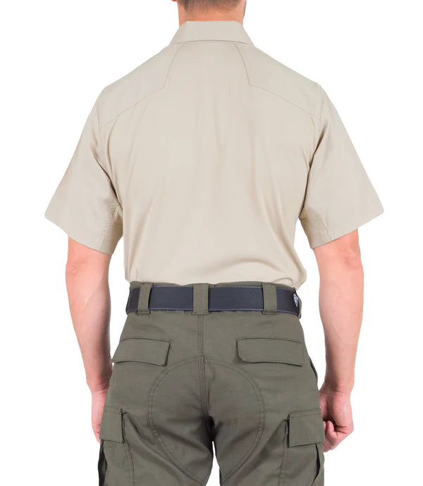 First Tactical - Men's V2 Pro Performance Short Sleeve Polo-Silver/Tan