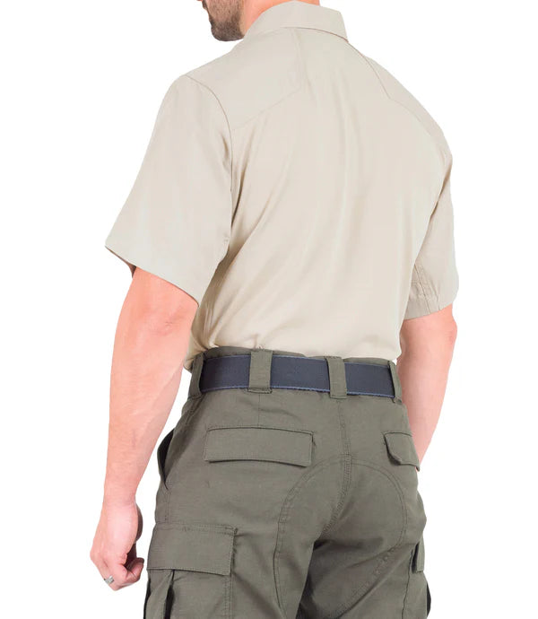 First Tactical - Men's V2 Pro Performance Short Sleeve Polo-Silver/Tan
