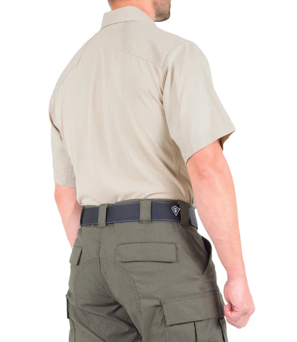 First Tactical - Men's V2 Pro Performance Short Sleeve Polo-Silver/Tan