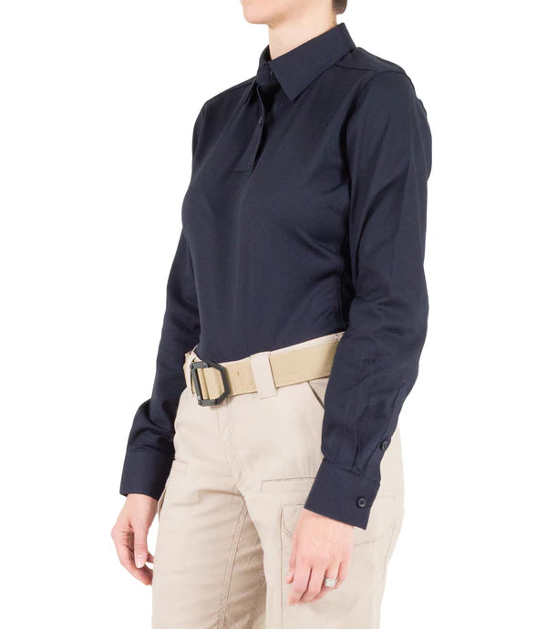 First Tactical- Women's V2 Pro Performance Long Sleeve Polo-Midnight Navy