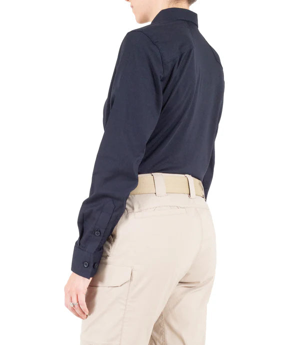 First Tactical- Women's V2 Pro Performance Long Sleeve Polo-Midnight Navy