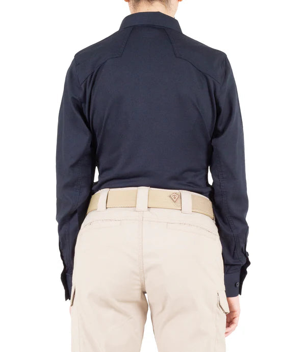 First Tactical- Women's V2 Pro Performance Long Sleeve Polo-Midnight Navy