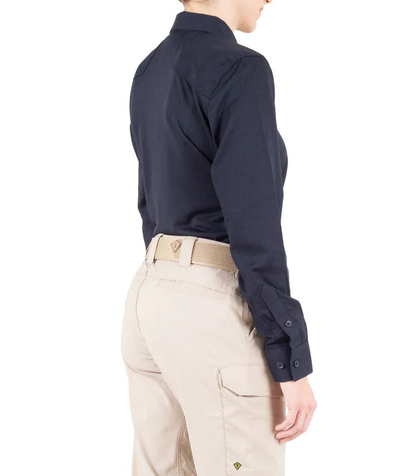 First Tactical- Women's V2 Pro Performance Long Sleeve Polo-Midnight Navy