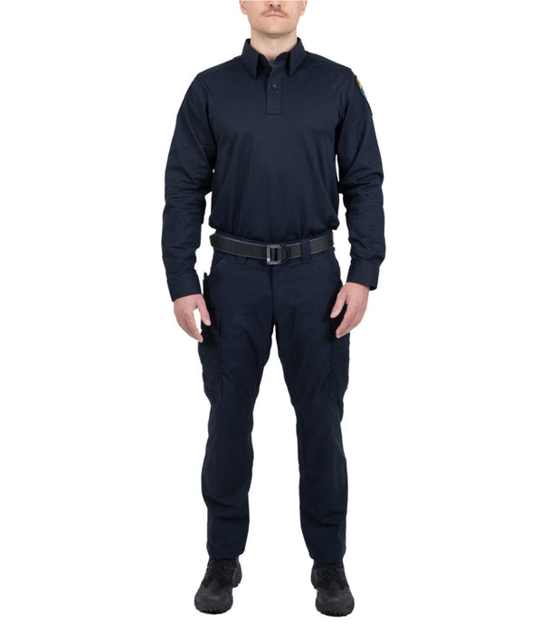 First Tactical- Men's V2 Pro Performance Long Sleeve Polo-Midnight Navy