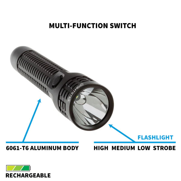 Metal Duty/Personal-Size Flashlight - Li-Ion - Black