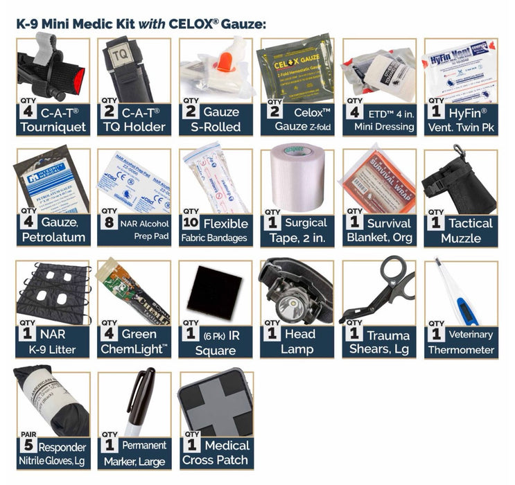 K9 Mini Medit Kit - Basic w/ Celox Gauze