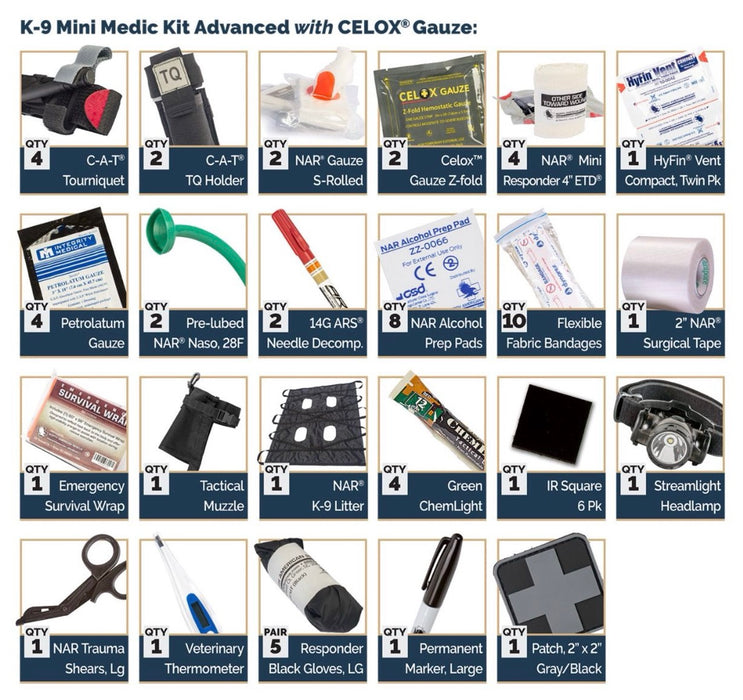 K9 Mini Medic Kit - Advanced w/ Celox Gauze