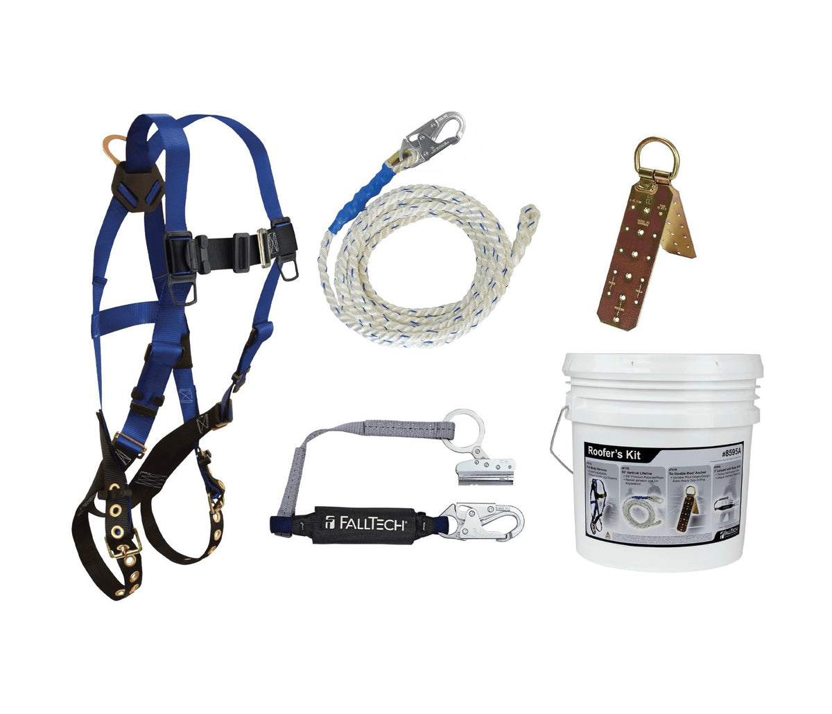 8595A Falltech Roofers Kits w/ 7016 Harness | Black Box Safety