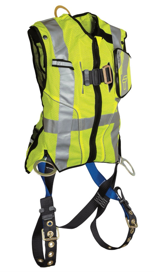 Hi-Vis Lime Class 2 Vest with 3D Standard Non-belted Full Body Harness