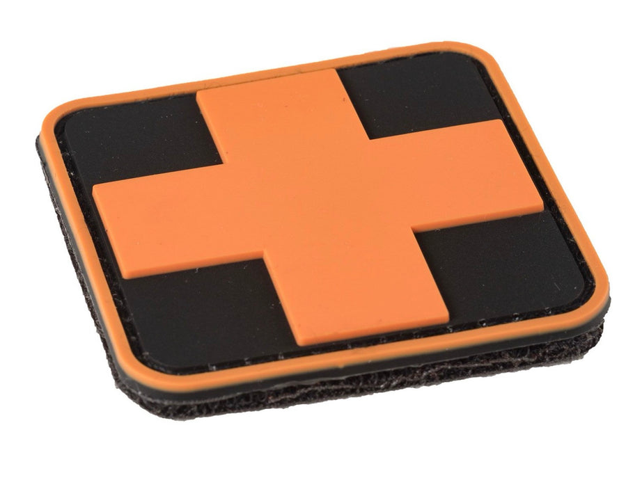 PVC Medic Cross Patch 2 in. x 2 in. - ORG/BLK