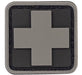 PVC Medic Cross Patch 1 in. x 1 in. - BLK/GRY