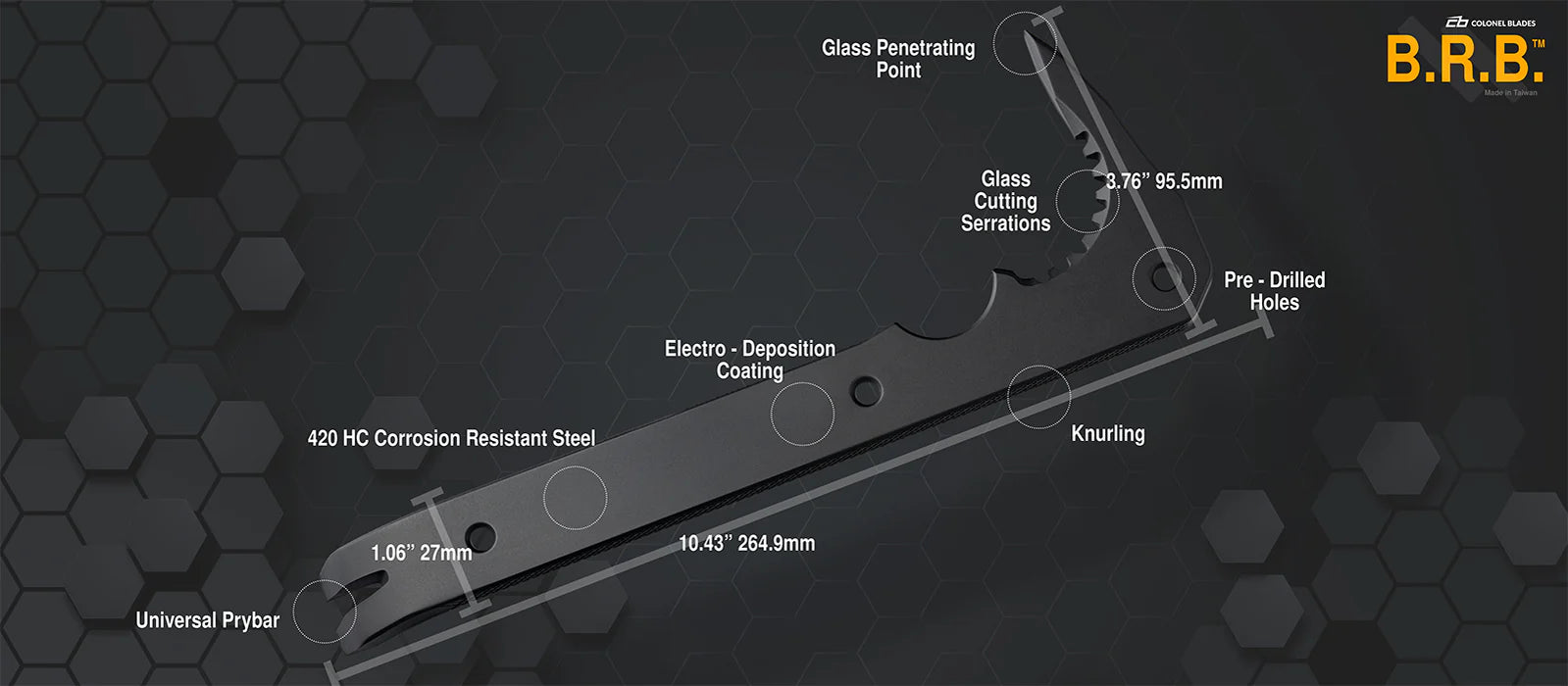  Good Dude BRB tactical glass breaker and pry bar — reverse
Angle