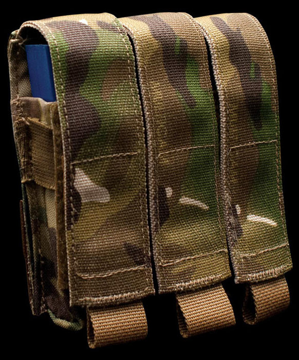Box Mag Pouch Hook/Loop Flap Triple Pistol Mag Pouch — Black Box Safety