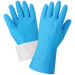 FrogWear Blue Flock-Lined 18-Mil Rubber Latex Unsupported Gloves with Diamond Pattern Grip 140FB Global Glove