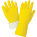 Economy Flock-Lined Yellow Latex Unsupported Gloves with Diamond Pattern Grip 150FE Global Glove