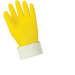 FrogWear Premium 18-Mil Flock-Lined Yellow Latex Unsupported Gloves with Diamond Pattern Grip 150F Global Glove