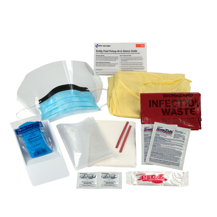 First Aid Only BBP Spill Clean Up Kit Single Use Tray 214-P First Aid Only
