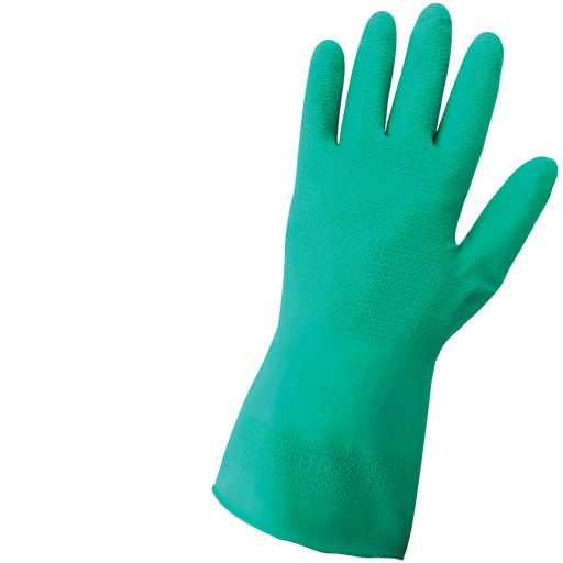 Ambidextrous 11-Mil Unlined Green Nitrile Wave Pattern Grip Unsupported Gloves Global Glove