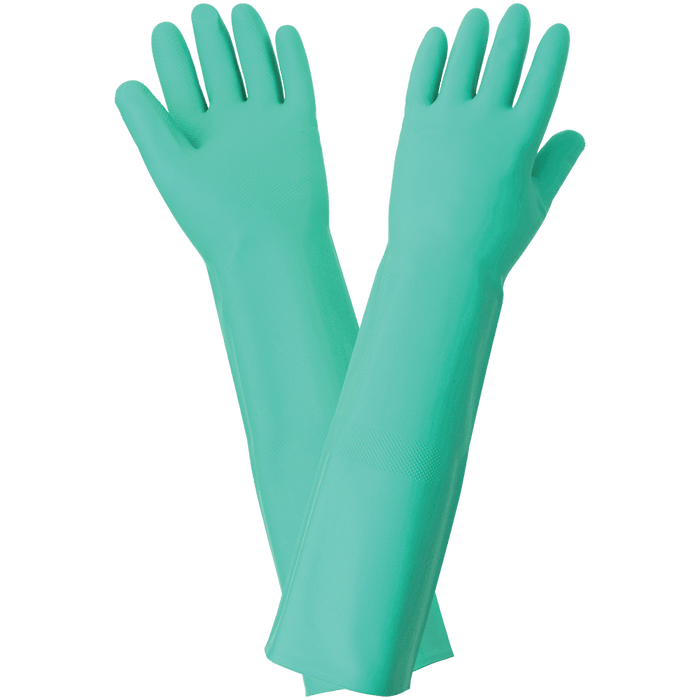 FrogWear Extra-Long Heavy-weight 22-Mil Green Nitrile Unsupported Gloves 522 Global Glove