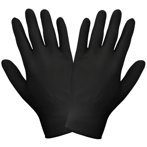 Economy Black Powder-Free Nitrile Disposable Gloves 705BPF Global Glove