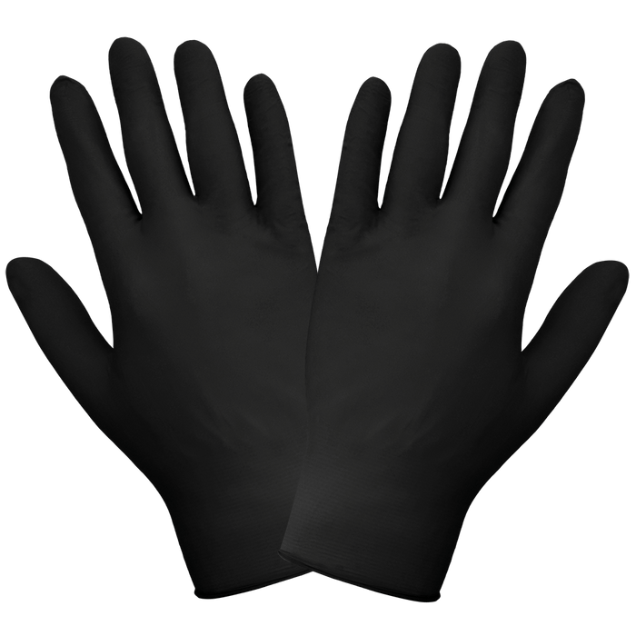 Economy Black Powder-Free Nitrile Disposable Gloves 705BPF Global Glove