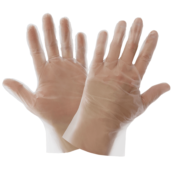 Keto-Handler Plus Thermoplastic Elastomer (TPE), Powder-Free, Industrial-Grade, Clear, 2-Mil, Economy, Smooth Finish, 10-Inch Disposable Gloves Global Glove