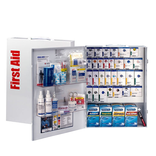 First Aid Only XL Metal Smart Compliance General Business First Aid Cabinet w/ Meds 90732 First Aid Only