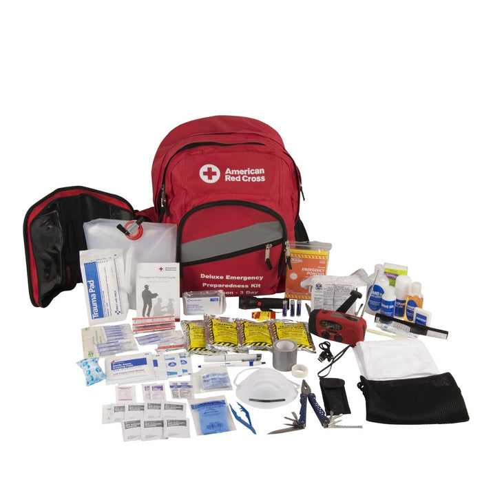 First Aid Only Emergency Preparedness Backpack Red Cross Deluxe 91052 First Aid Only