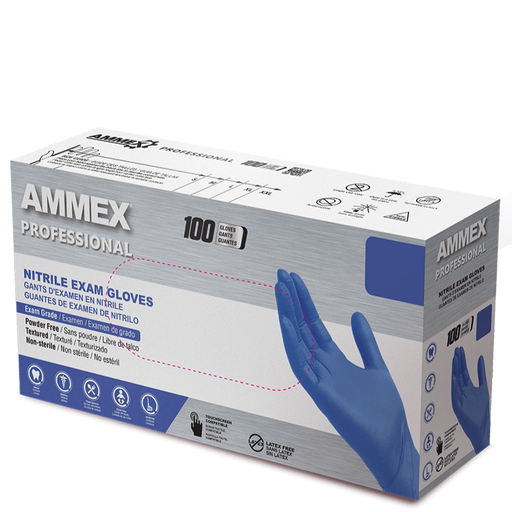 AMMEX Exam Blue Nitrile Gloves ACNPF AMMEX