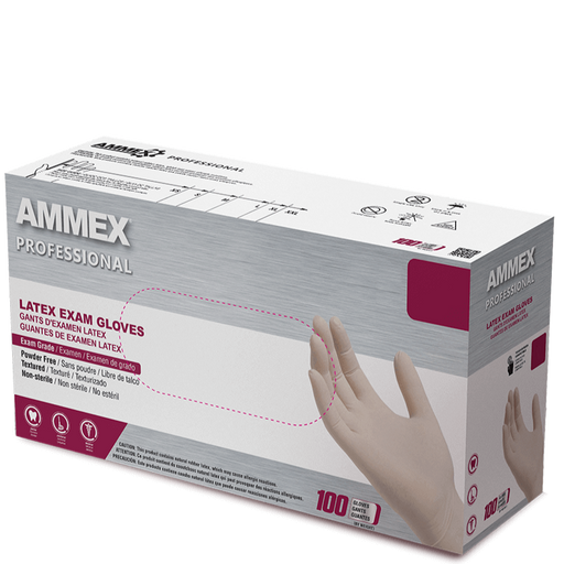 AMMEX Exam Ivory Latex Gloves GPPFT AMMEX