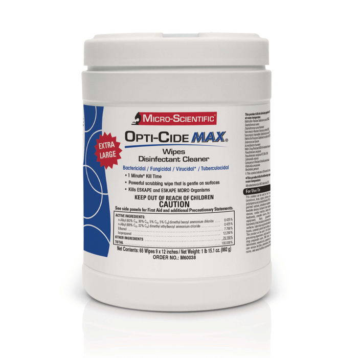 Opti-Cide Max Disinfectant Wipes 9x12" M60038 Micro-Scientific