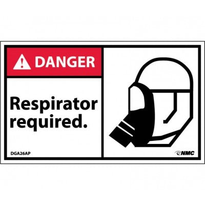 DANGER RESPIRATOR REQUIRED Label