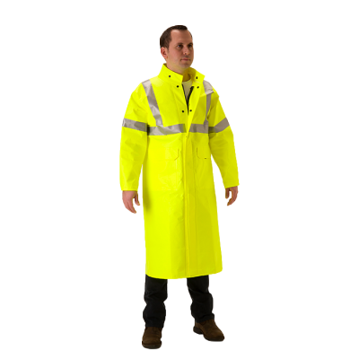 NASCO Rainwear ArcLite Air 1700 Series Fluorescent yellow full length coat 48